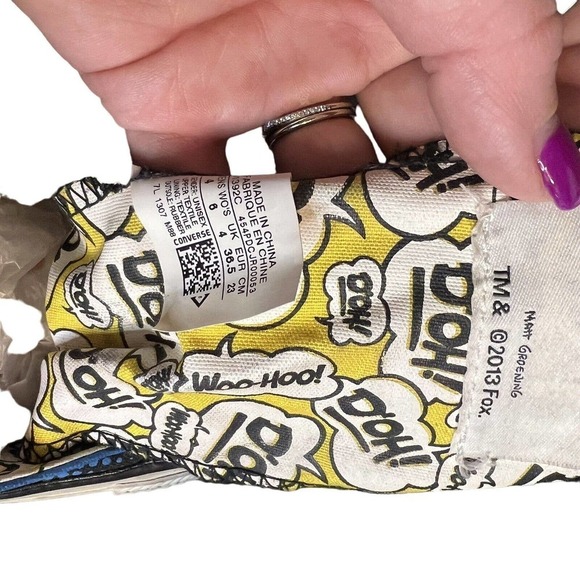 SIMPSONS CONVERSE HOMER " DOH" "WOO HOO HI TOPS MENS SIZE 4 WOMENS 6 - Picture 5 of 5